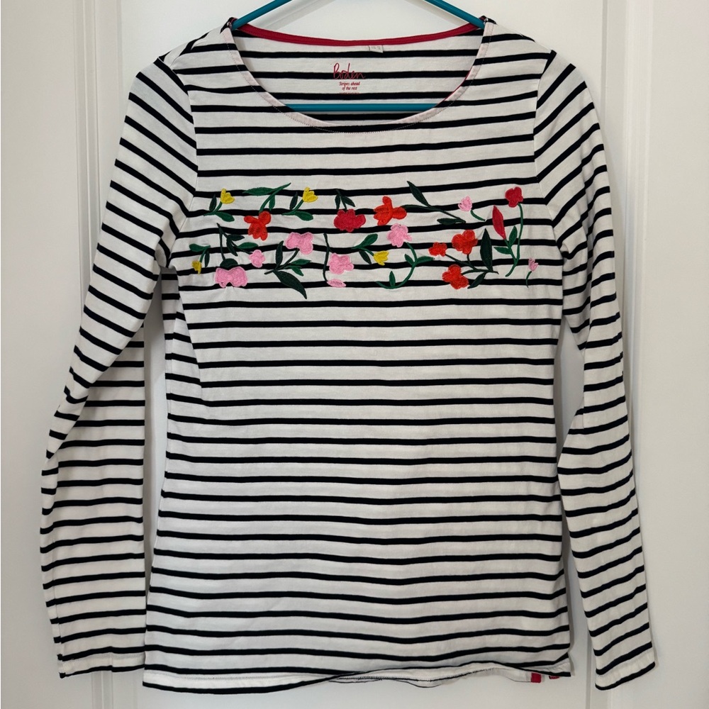 Boden Brenton Floral Embroidered Long Sleeve Blouse US 6/UK 10